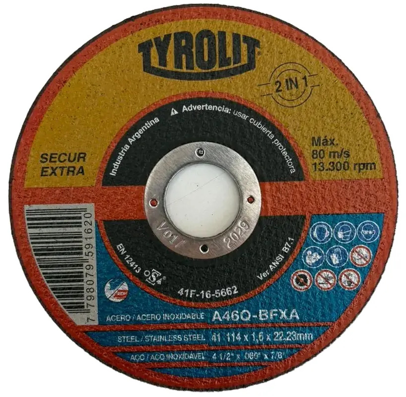 DISCO DE CORTE TYROLIT ULTRAFINO 115 x 1.6