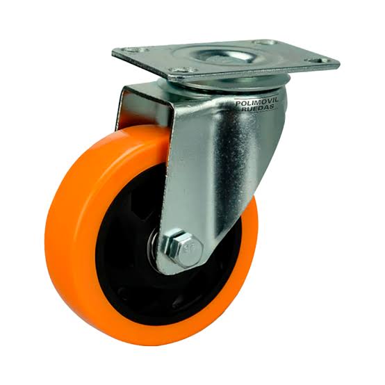 75 X 32 RUEDA PVC ALTA RESIST. NARANJA BASE GIRATORIA  EVOL2810