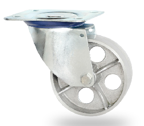 RUEDA FUNDICION 100 CON BASE GIRATORIA  ALTA TEMPERATURA
