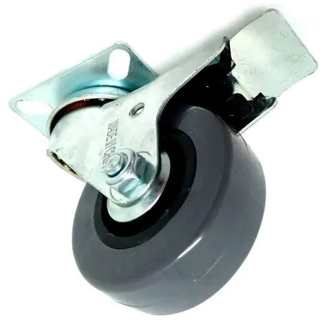 RUEDA TECNO GOMA GRIS C BASE Y FRENO 50MM 