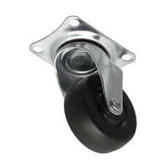 RUEDA GOMA NEGRA C BASE 50 MM 