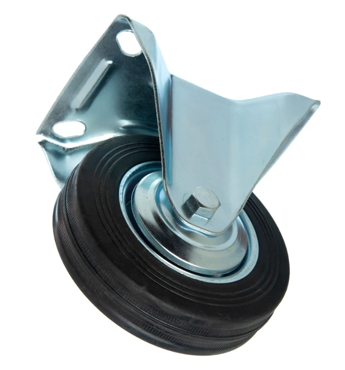 RUEDA GOMA NEGRA 100 MM FIJA 