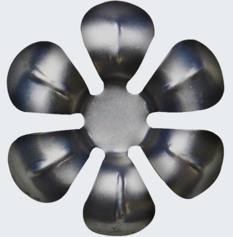 746-1 EX 700-69 FLOR 6 PETALOS GRANDE CON NERVIO C/CENTRO LISO D.87 87 14
